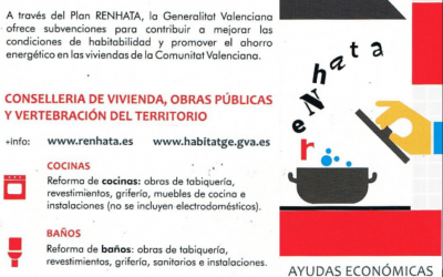 Subvenciones para la mejora de las condiciones del interior de las viviendas 2019. Plan Renhata.