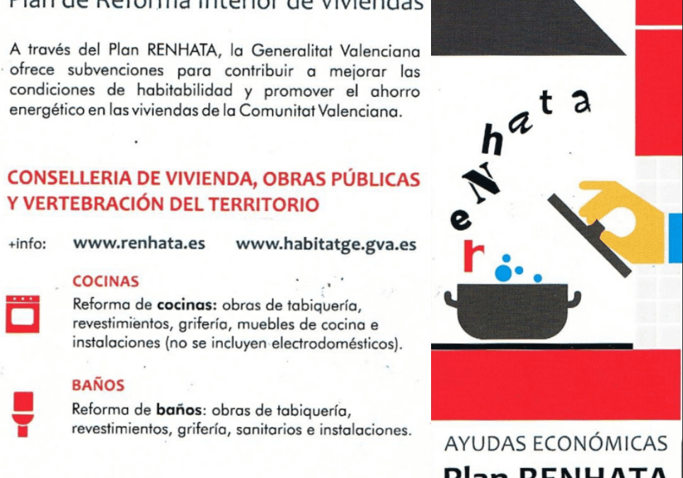 Subvenciones para la mejora de las condiciones del interior de las viviendas 2019. Plan Renhata.